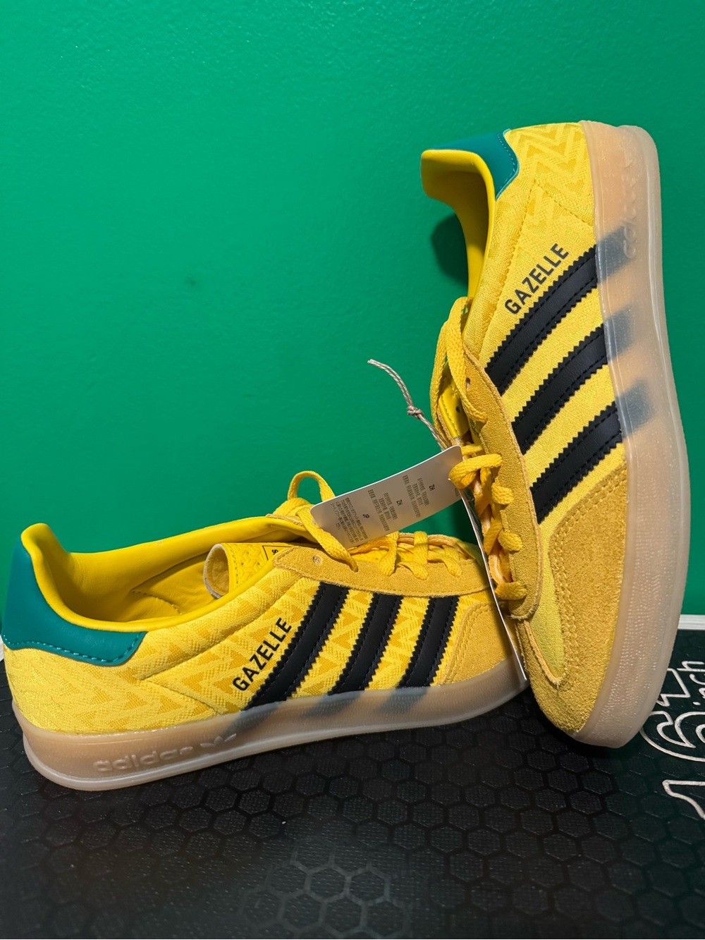 adidas Gazelle Yellow with Black Stripes Casual Sneakers